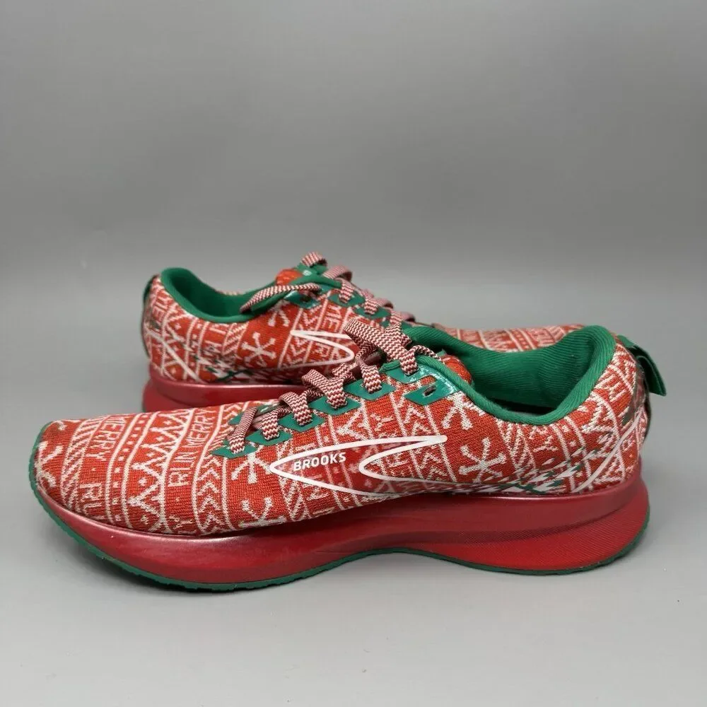 Brooks Shoes Women's 9.5 B Levitate 5 Run Merry Christmas 1203571B634 Red Green